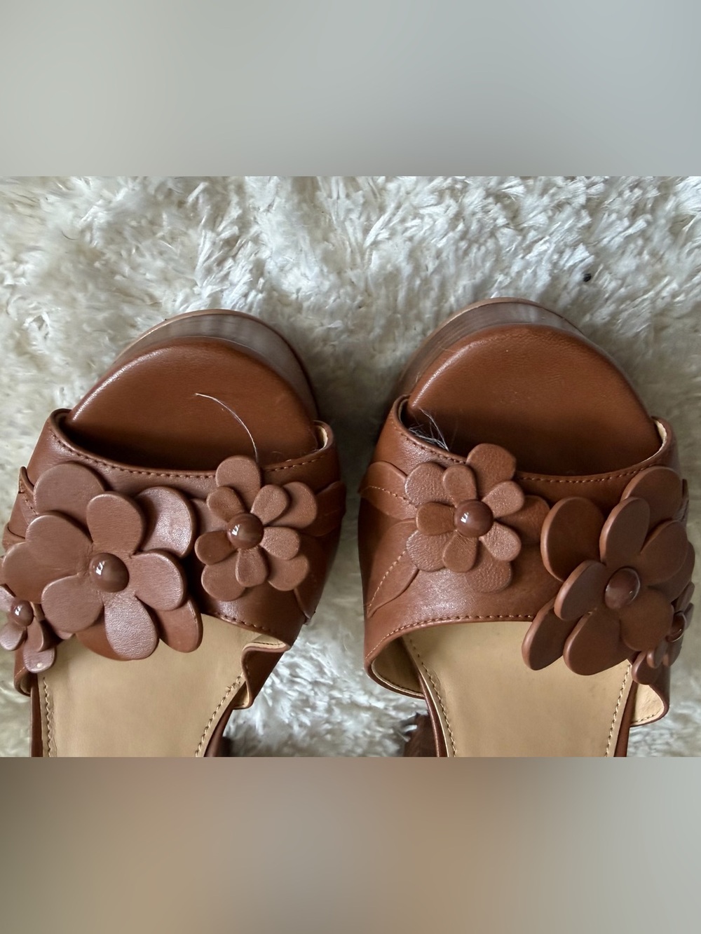 MICHAEL Michael Kors Brown Floral Platform Sandals with Ankle Strap - Picture 9 of 16